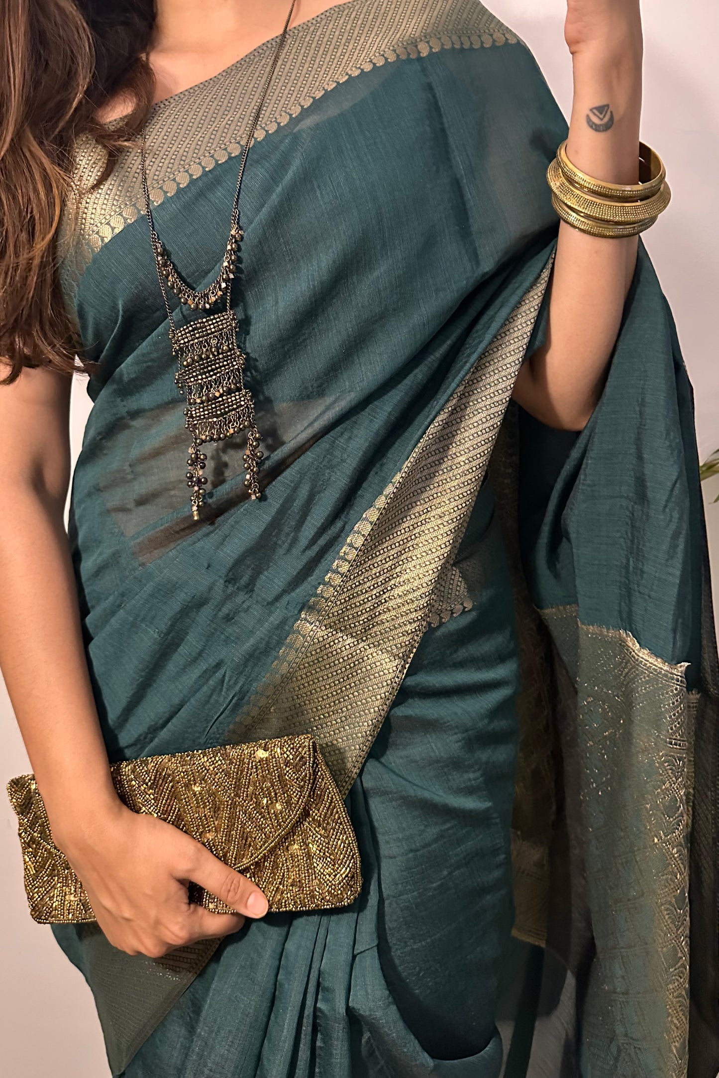 Forest Green Liva Saree