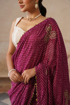 Maira Printed Plum Saree