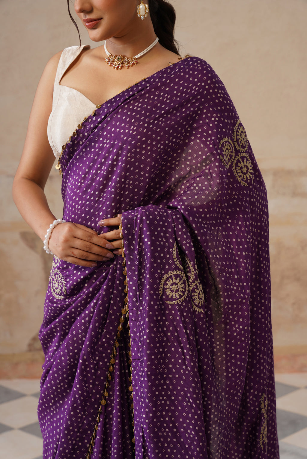 Maira Printed Purple Saree