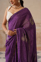 Maira Printed Purple Saree