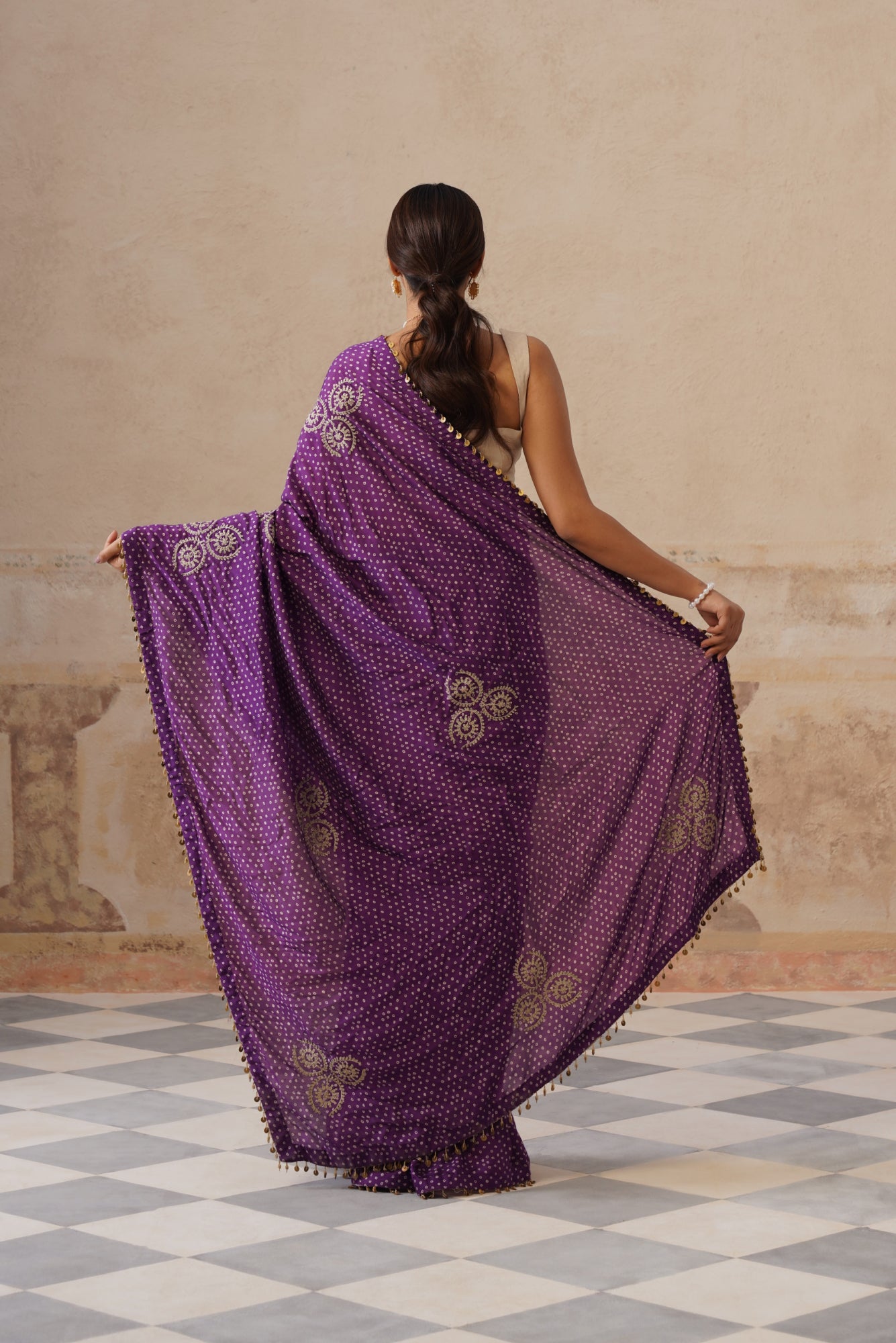 Maira Printed Purple Saree