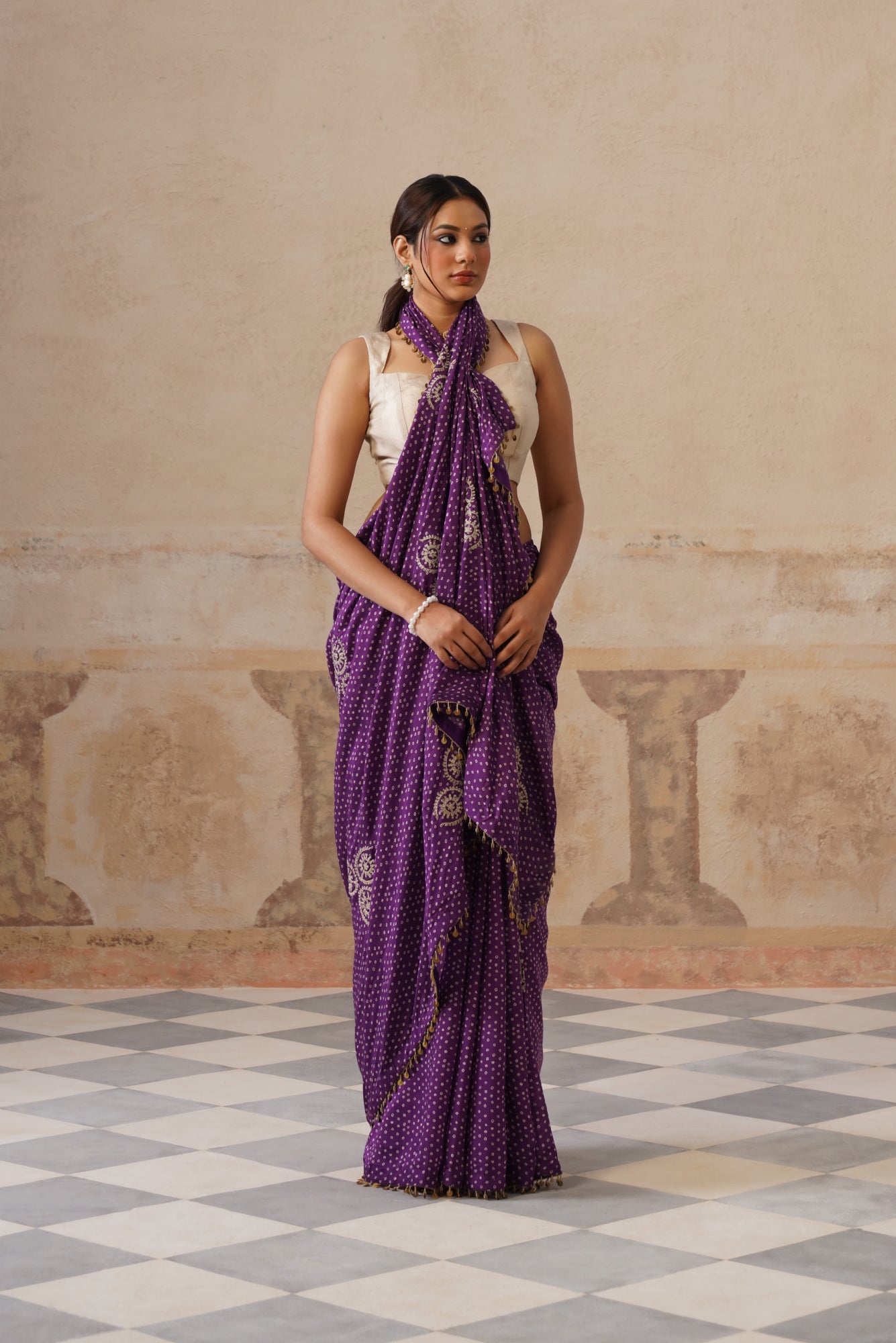 Maira Printed Purple Saree
