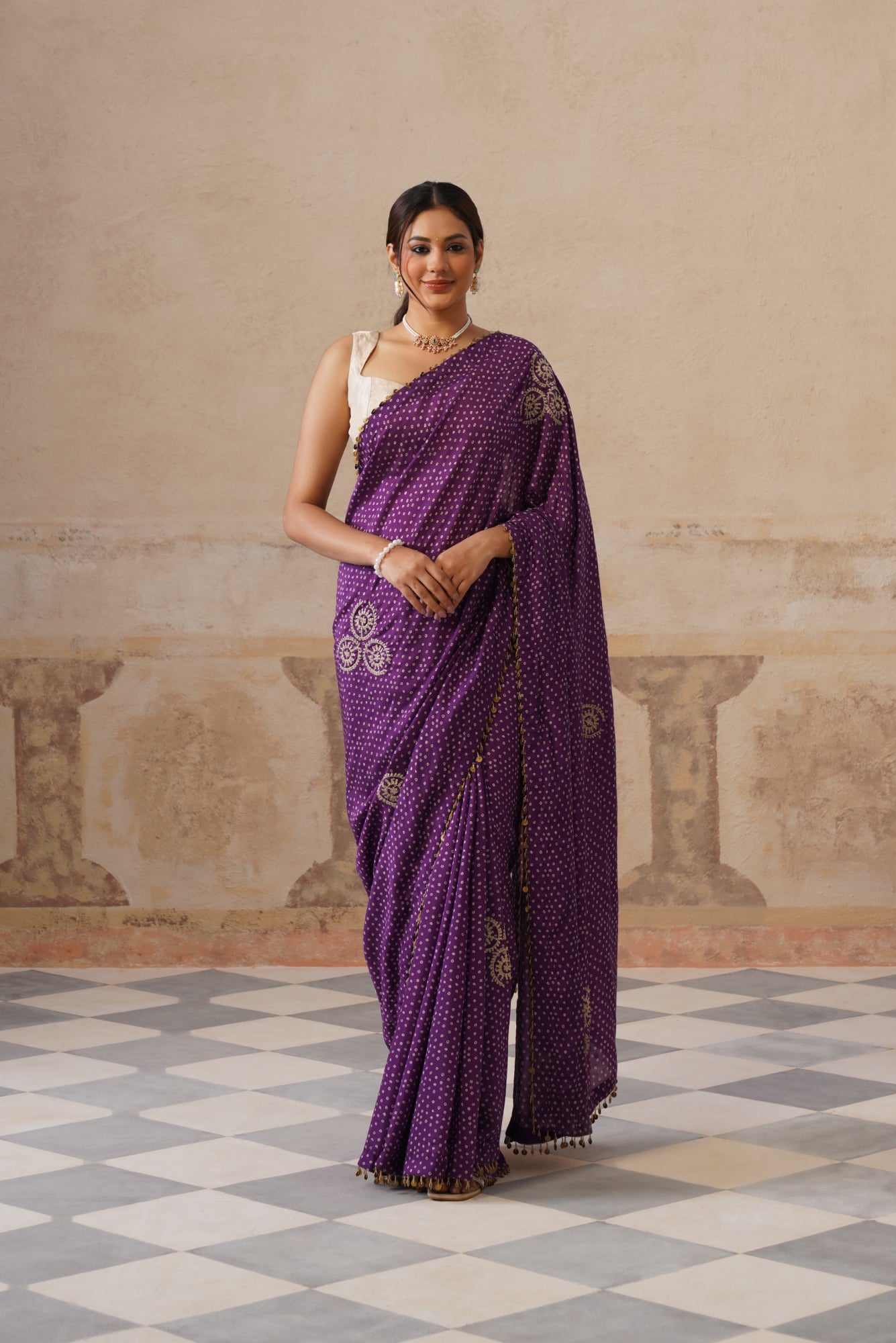 Maira Printed Purple Saree