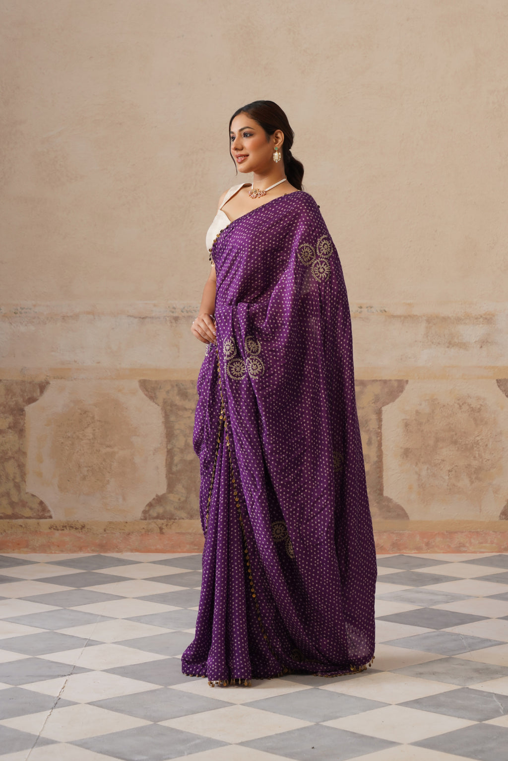 Maira Printed Purple Saree