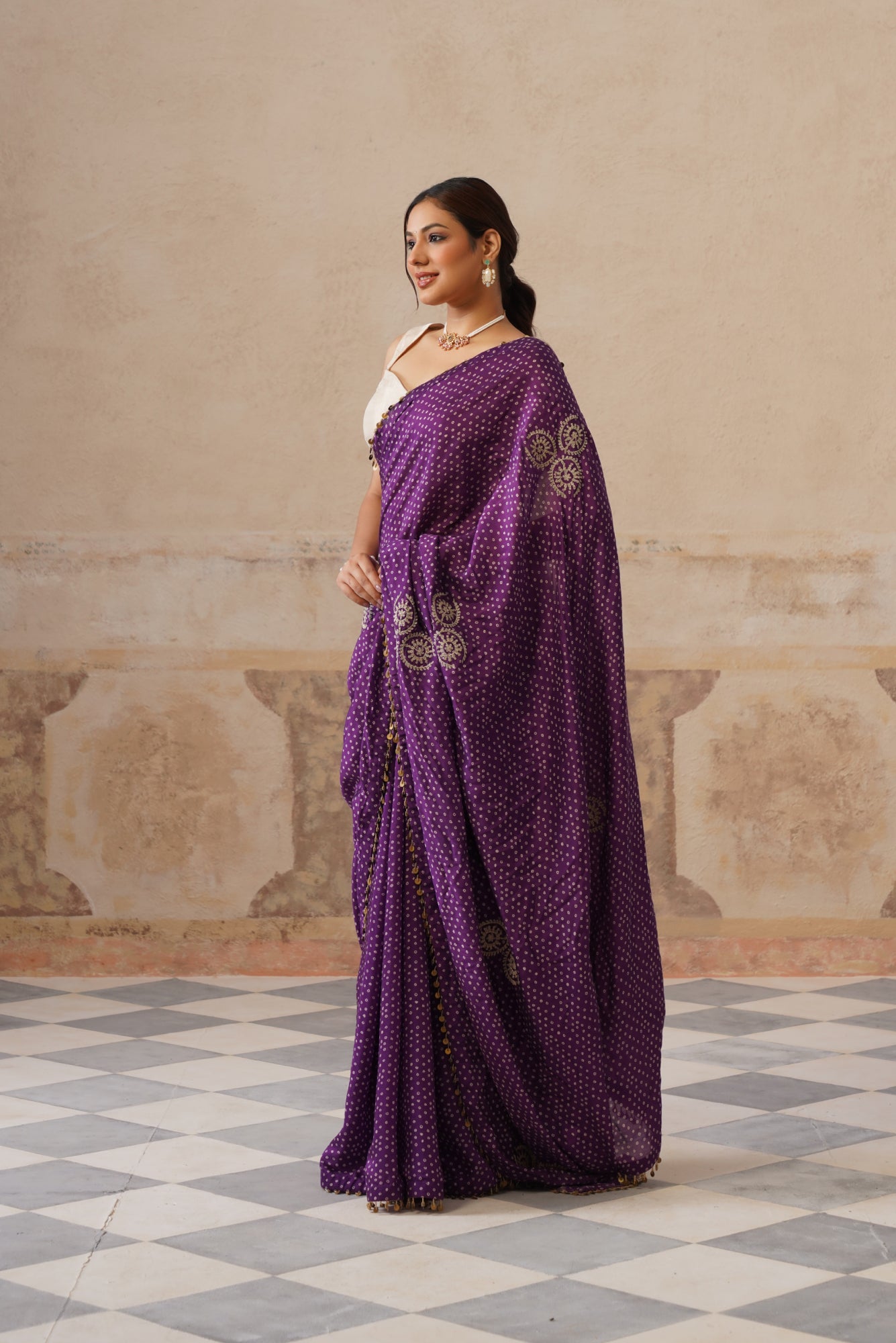 Maira Printed Purple Saree