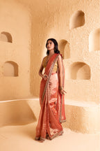 Pink Mist Pure Silk Organza Tissue Saree