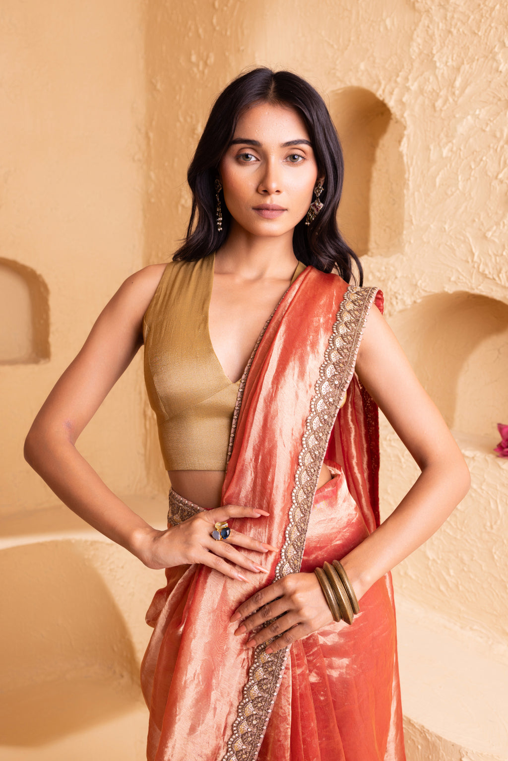 Pink Mist Pure Silk Organza Tissue Saree