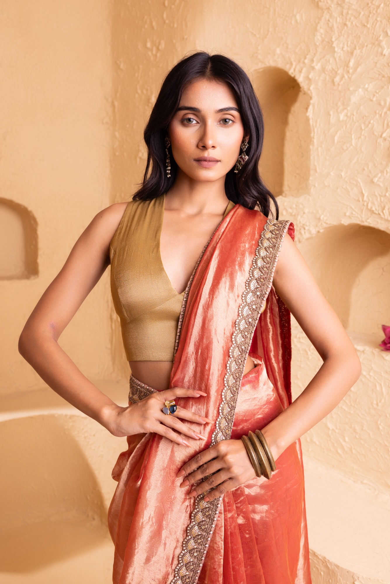 Pink Mist Pure Silk Organza Tissue Saree