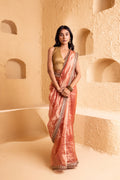 Pink Mist Pure Silk Organza Tissue Saree