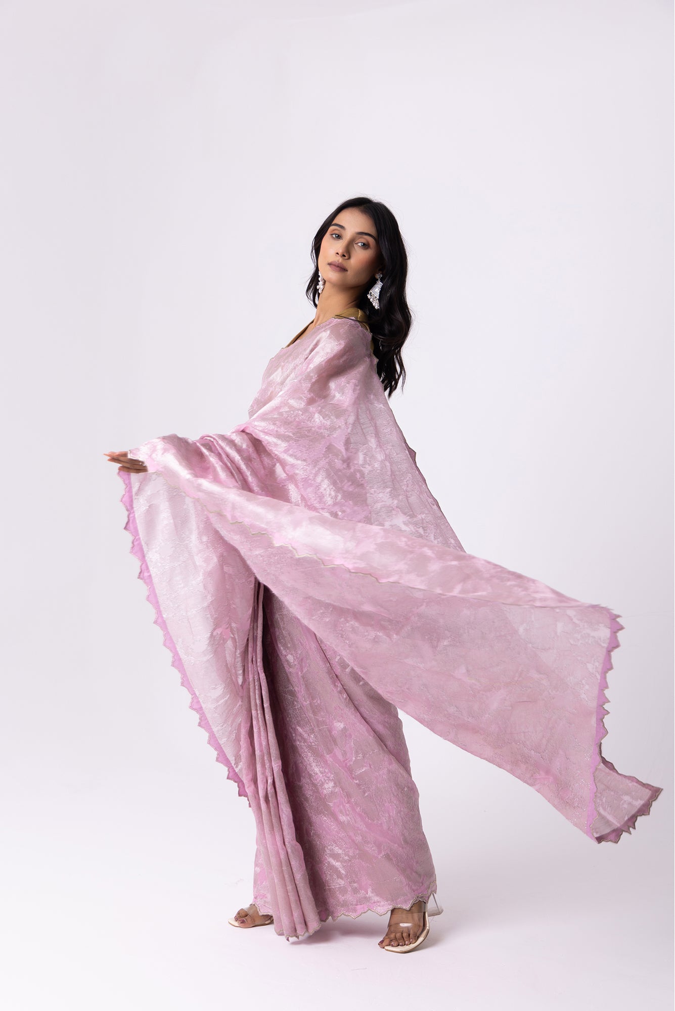 Twill Bloom Lavender Saree