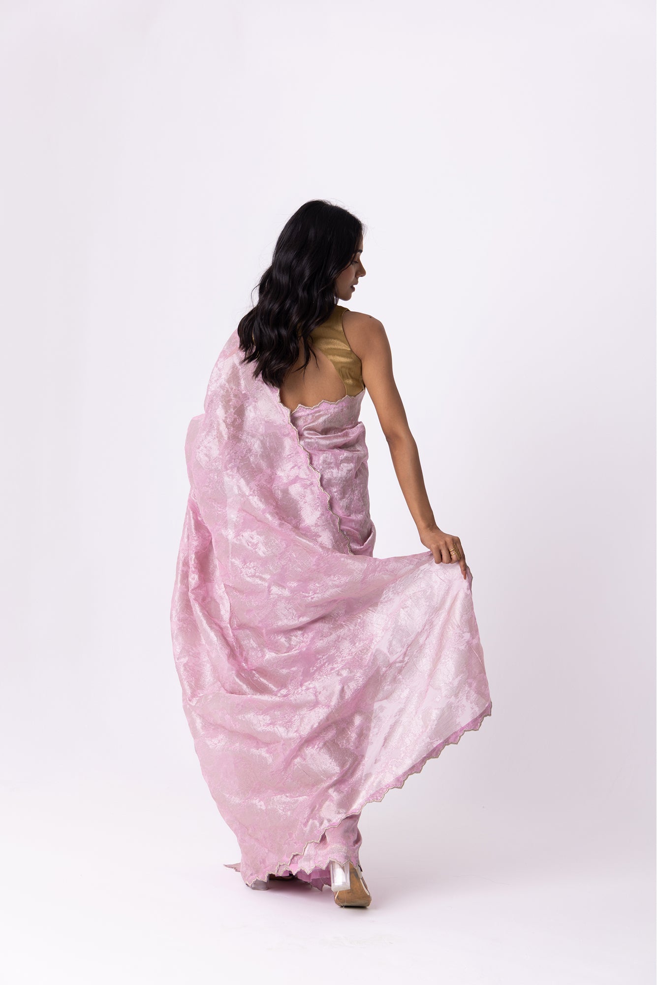 Twill Bloom Lavender Saree