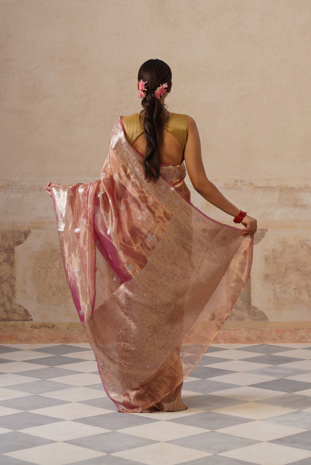 Plum Silk Tissue Buti