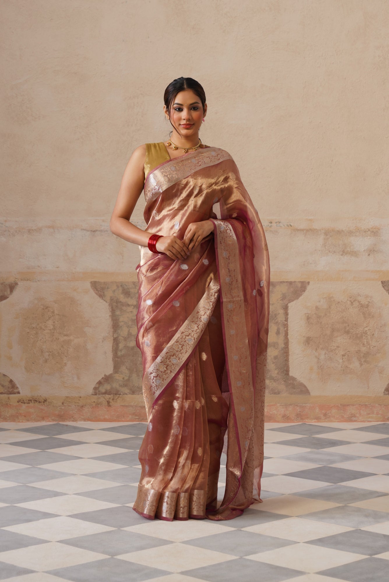 Plum Silk Tissue Buti