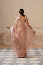 Mauve Silk Tissue Buti Saree