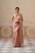 Mauve Silk Tissue Buti Saree