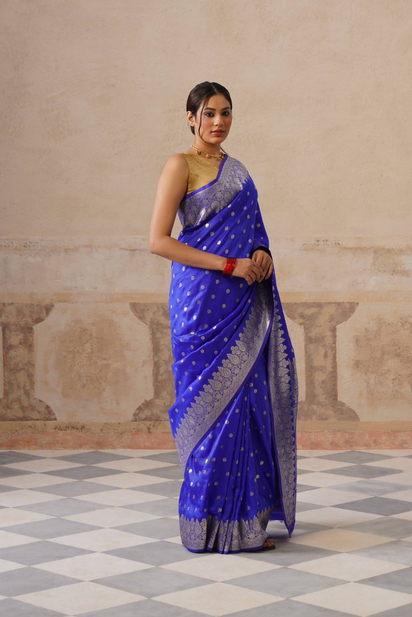 Royal Blue Upada Saree