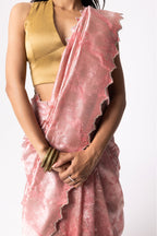 Twill Bloom Blush Pink Saree