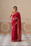 Dolla Silk Pink Zari Buti Saree