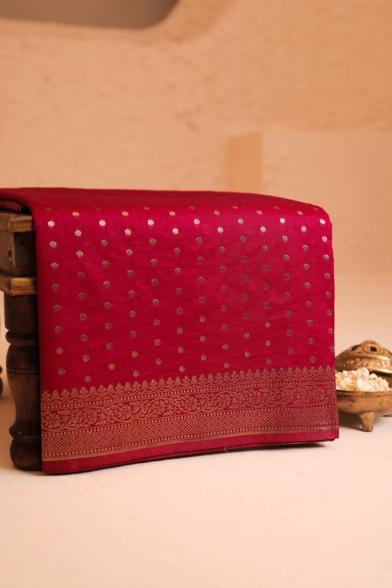 Dolla Silk Pink Zari Buti Saree