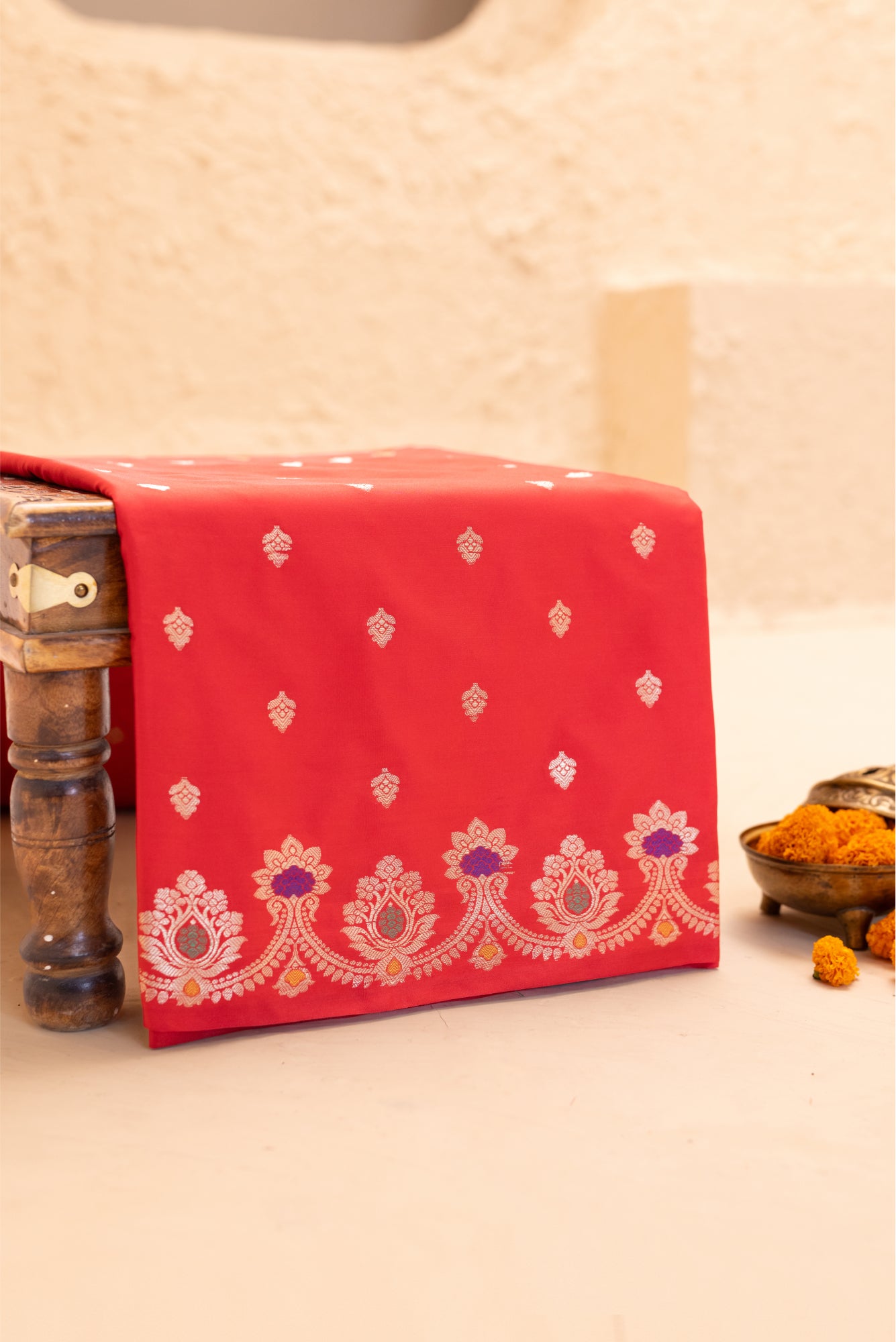 Red Meenakari Saree