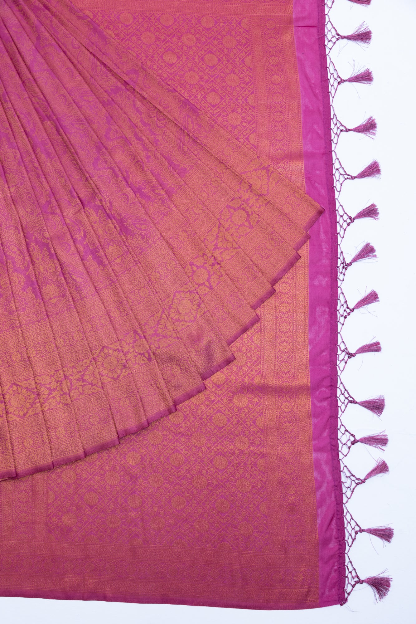 Raw Silk Pink Zari Saree