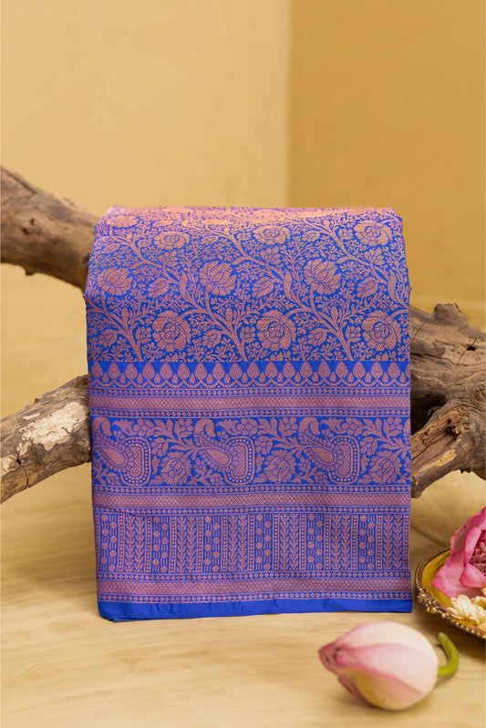 Royal Blue Zari Brocade Saree