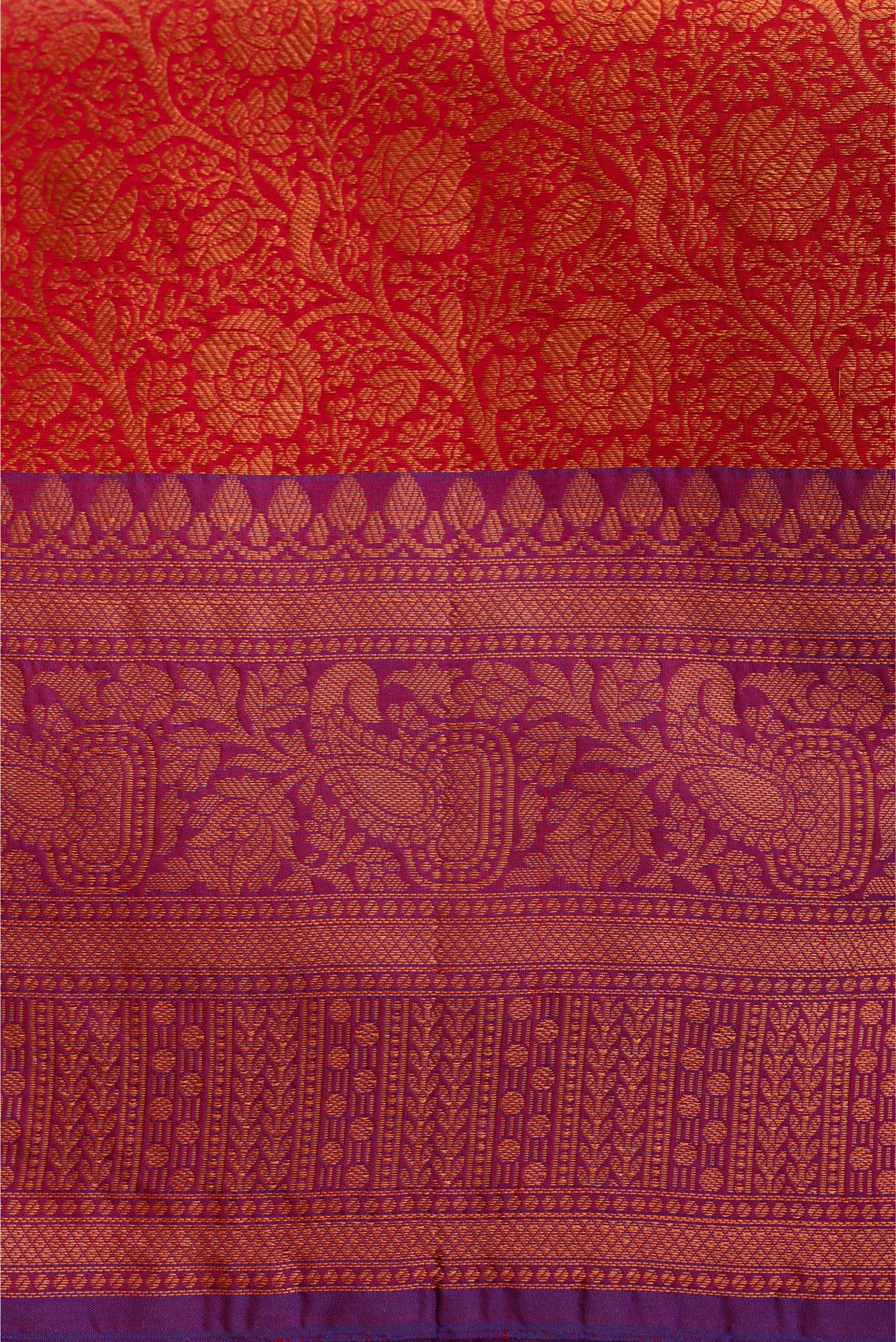 Red Zari Brocade Saree
