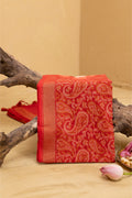 Red Ikkat Banarasi Saree
