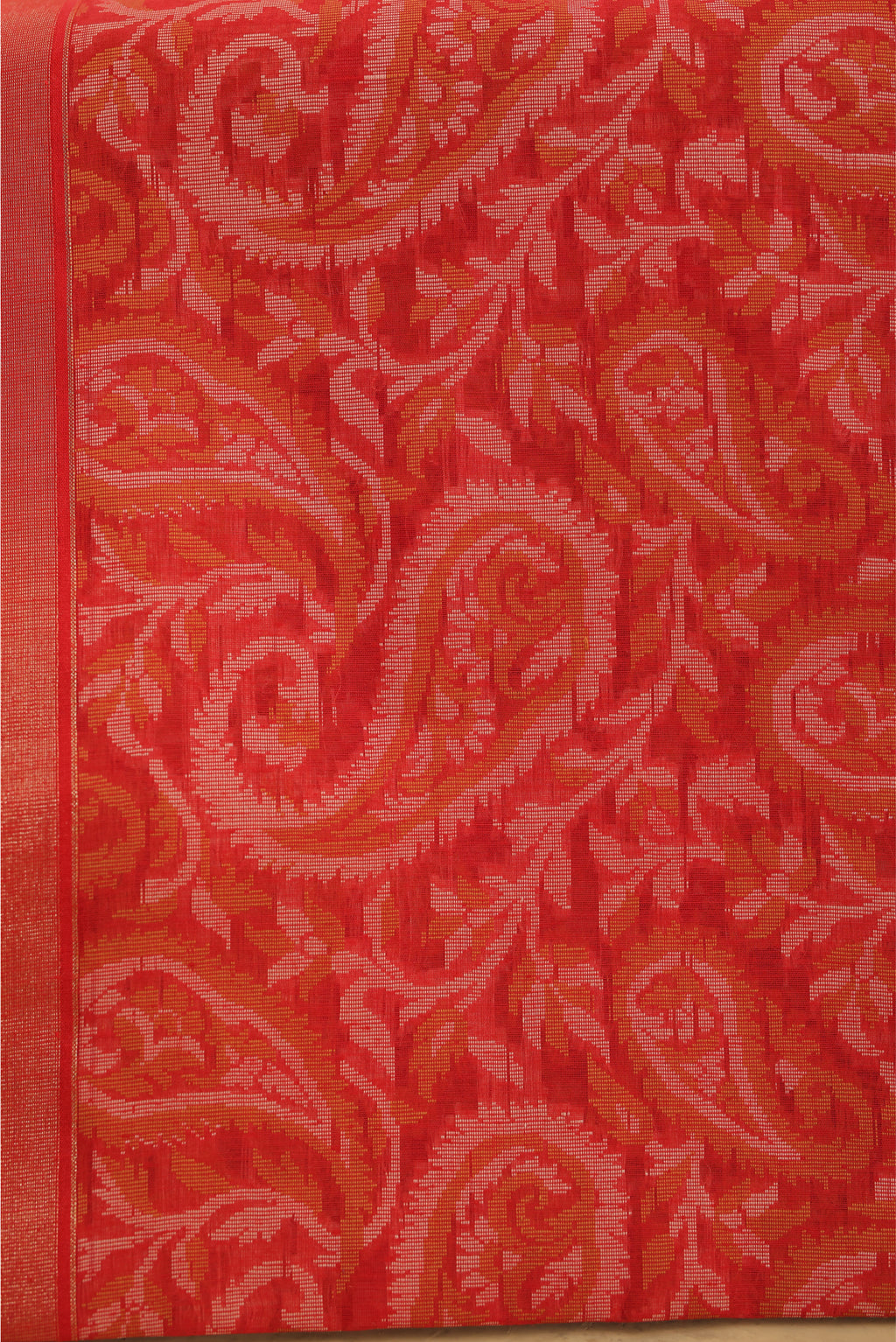 Red Ikkat Banarasi Saree