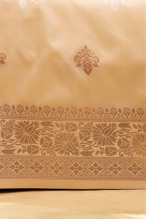 Cream double Buti Upada Silk Saree
