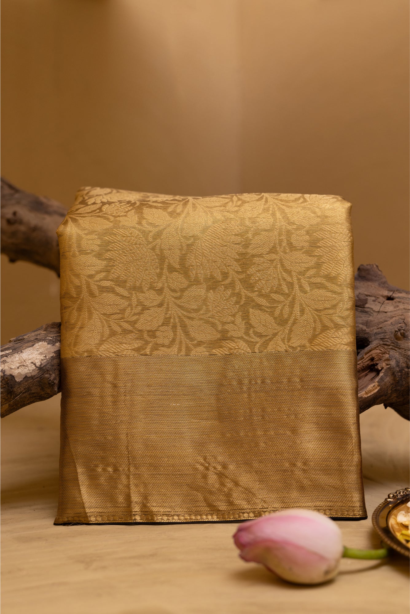 Golden Tissue Tanchoi Saree