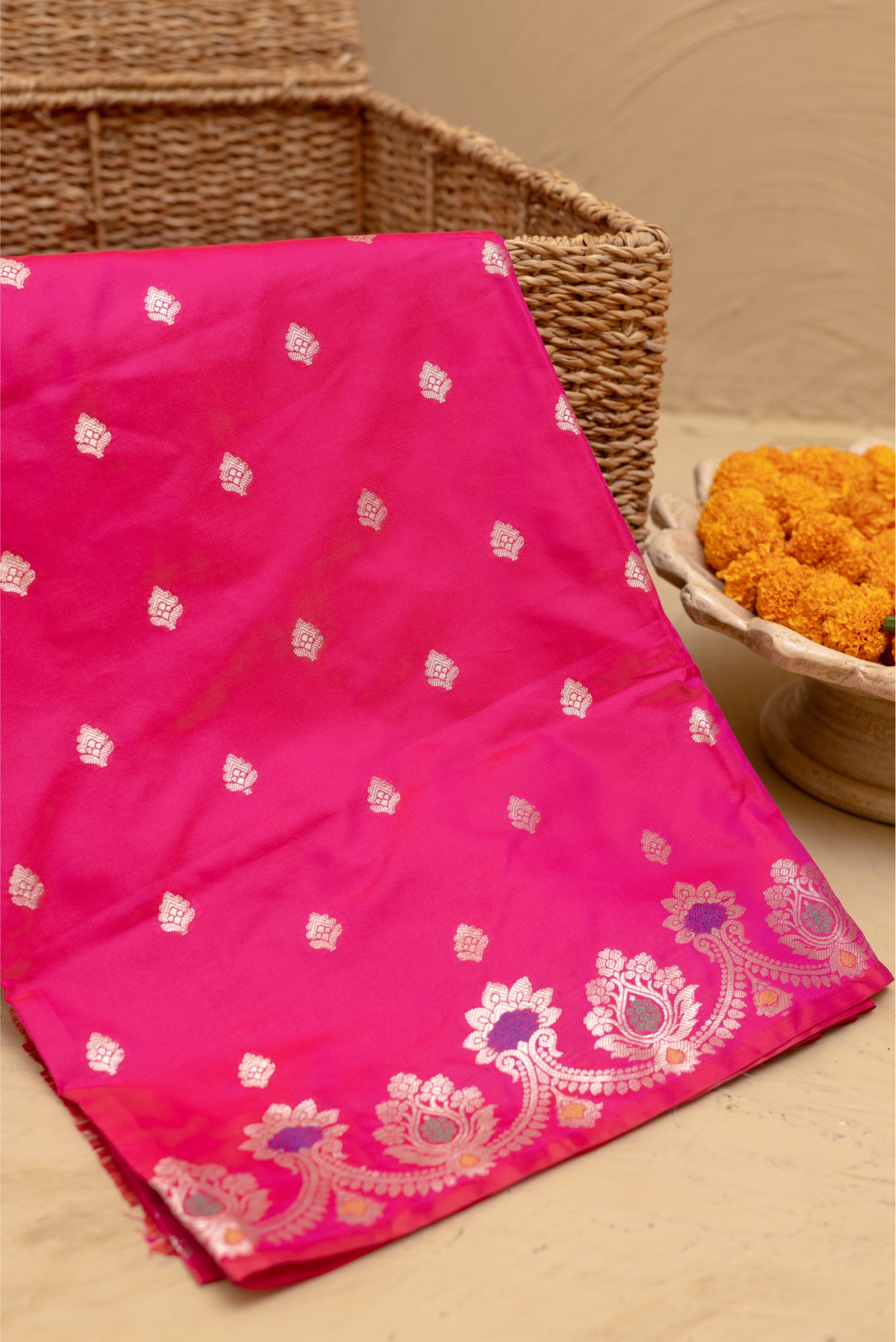 Pink Meenkari Saree