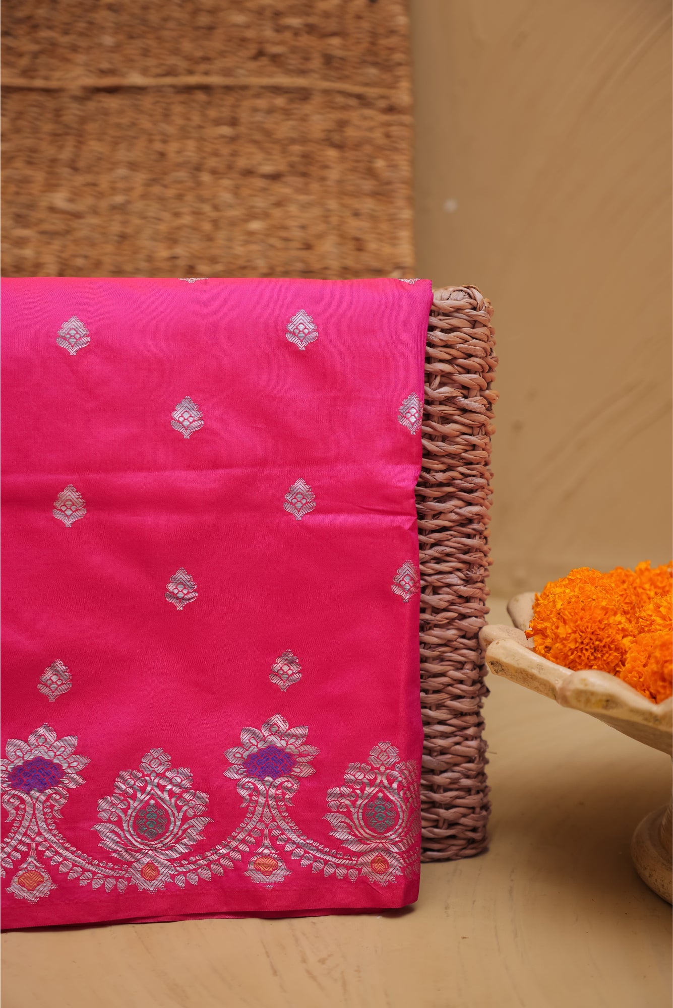 Pink Meenkari Saree