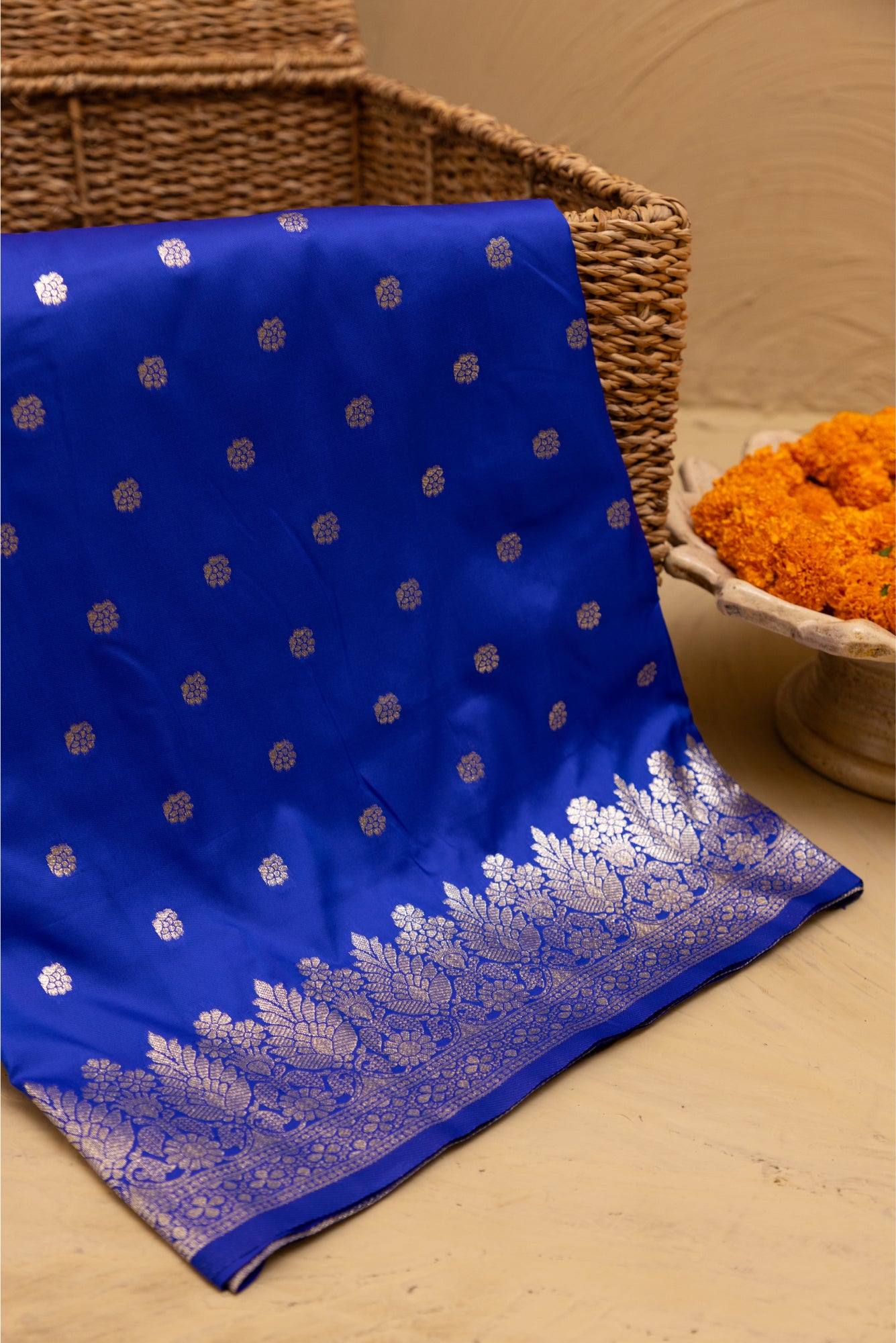 Royal Blue Upada Saree