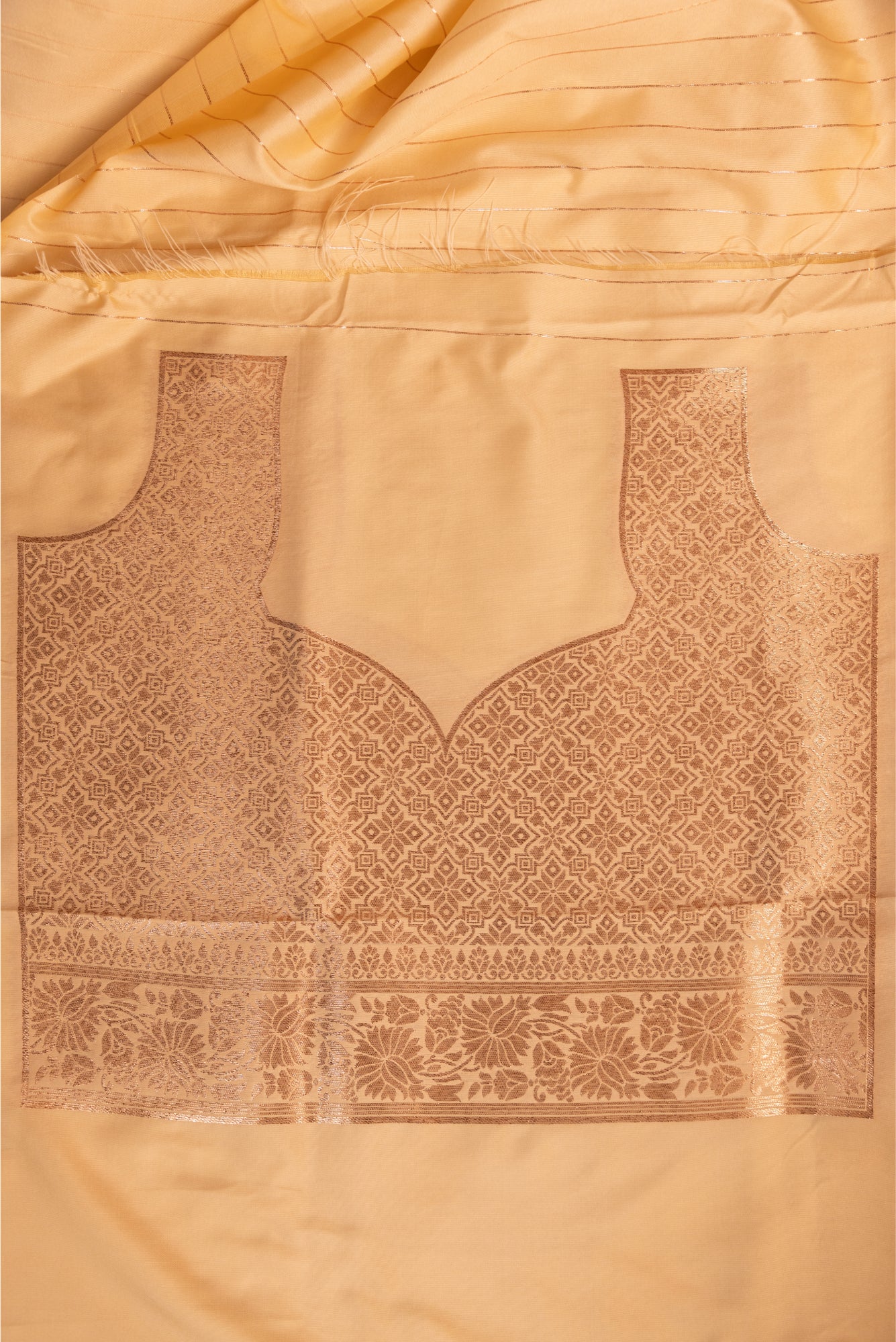 Cream double Buti Upada Silk Saree