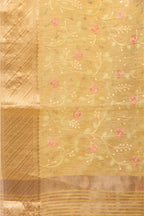 Linen Embroidered Lime Green Saree