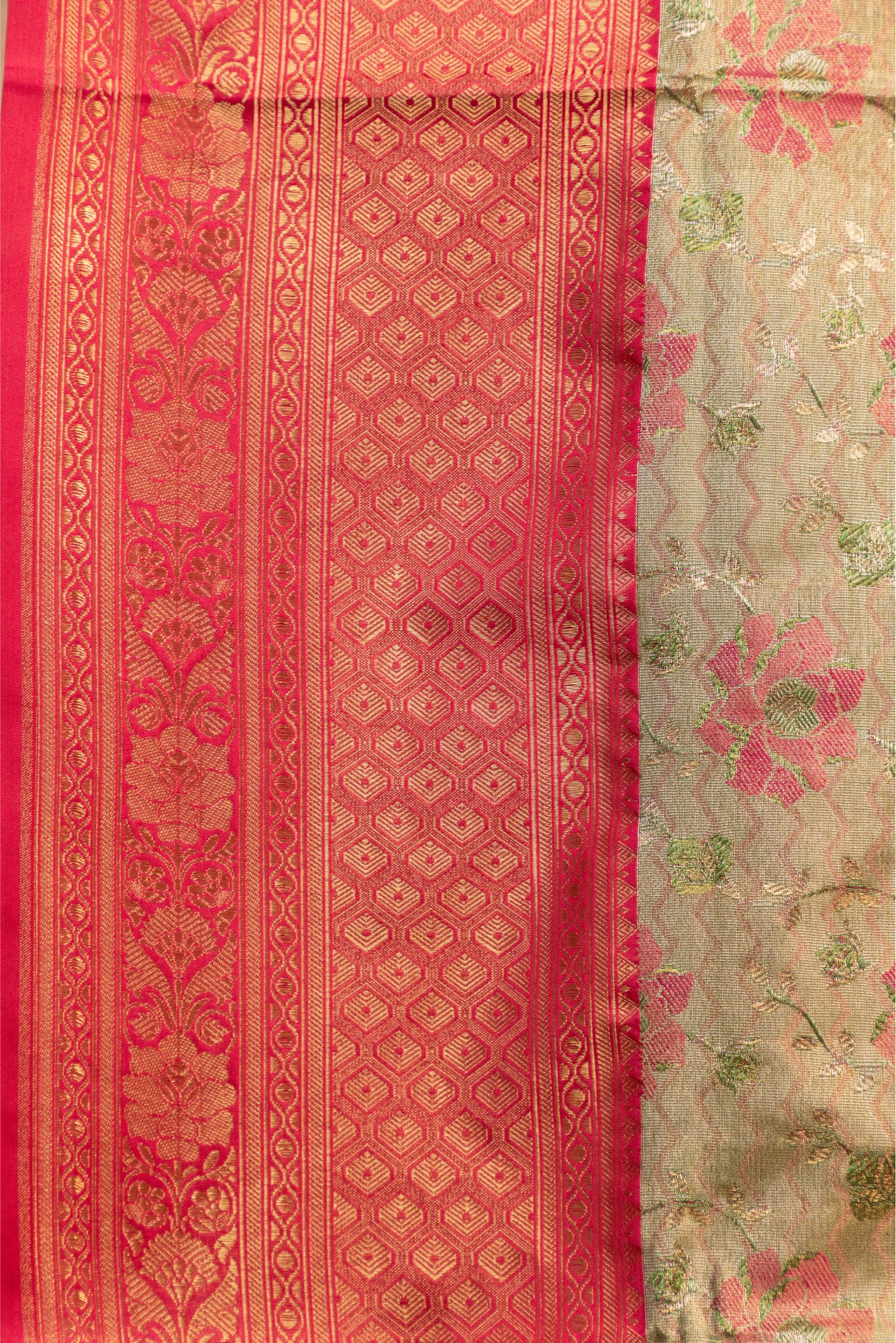 Tissue Green Tanchoi Brocade Saree