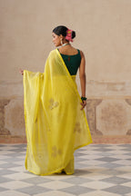 Lailah Cotton Silk Lime Saree