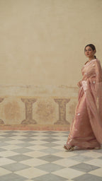 Mauve Silk Tissue Buti Saree