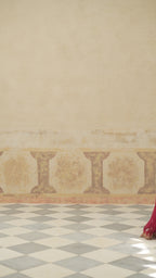 Zoha Scallop Plum Saree