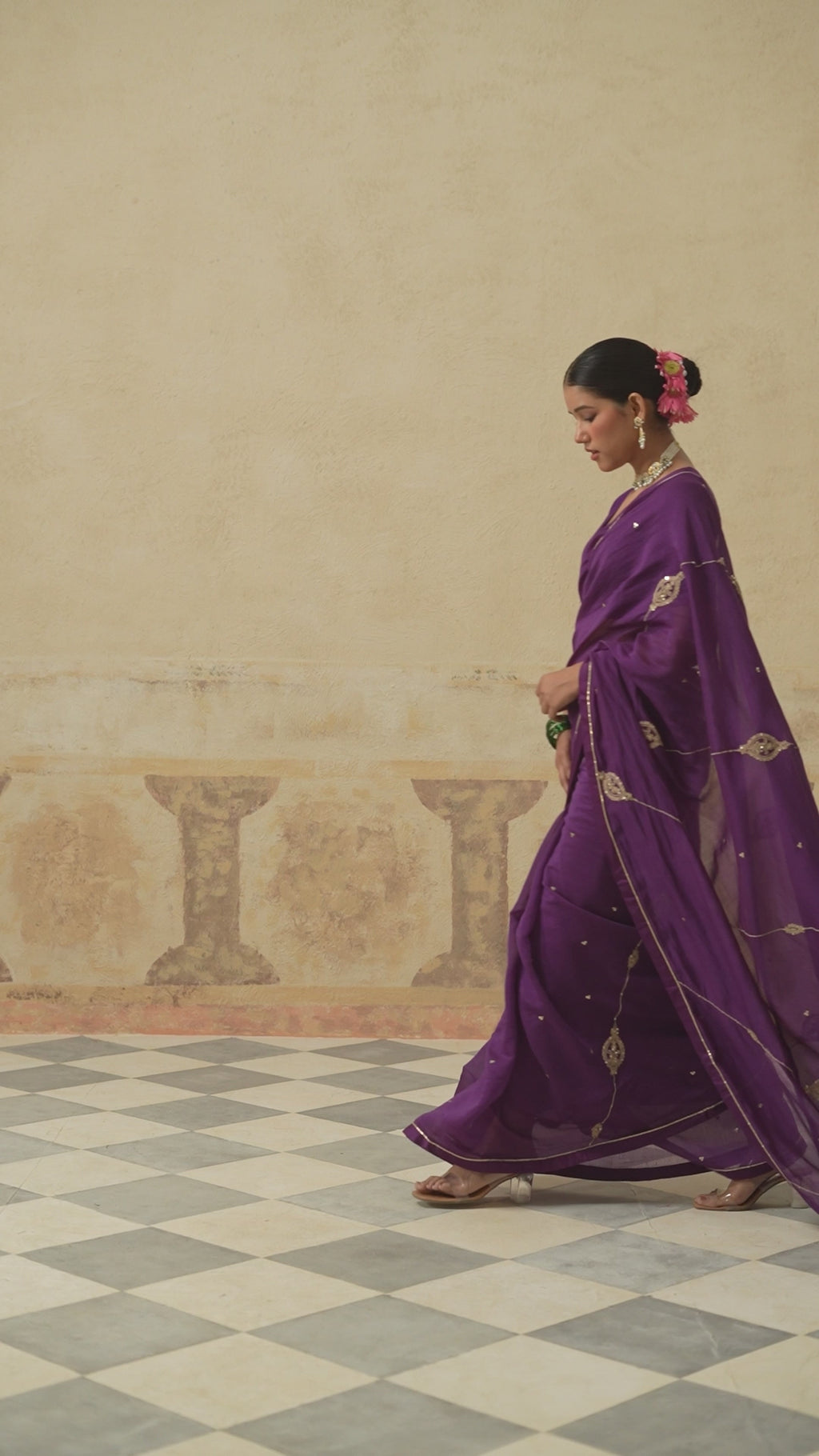 Barkha Cotton Silk Purple Saree