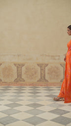 Fiona Orange Modal Silk Printed Saree