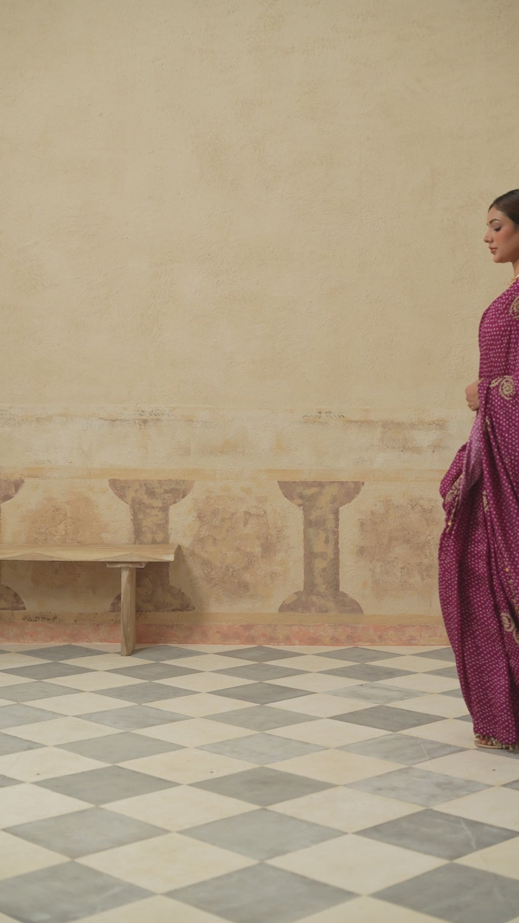 Maira Printed Plum Saree