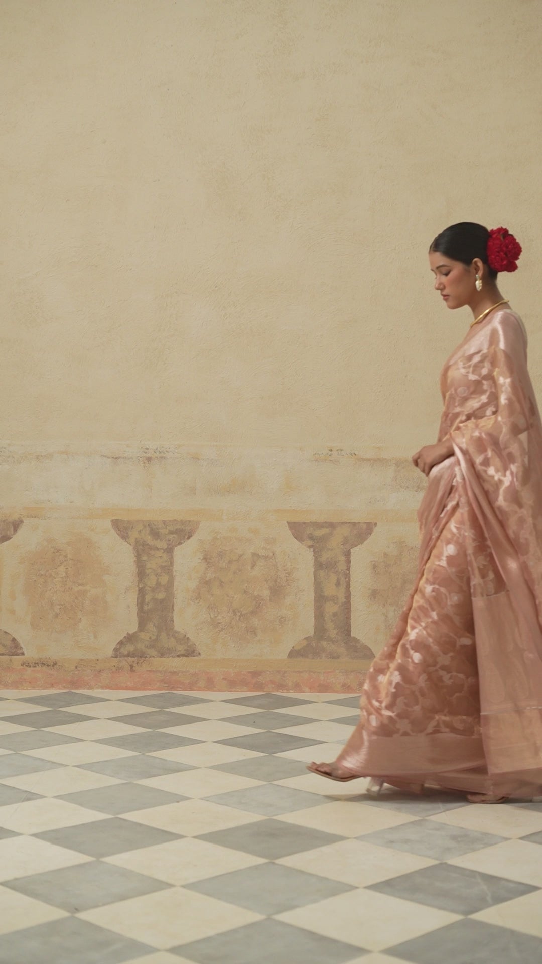 Mauve Silk Tissue saree