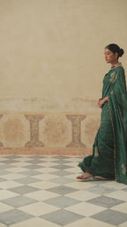 Maira Printed Emerald Green Saree