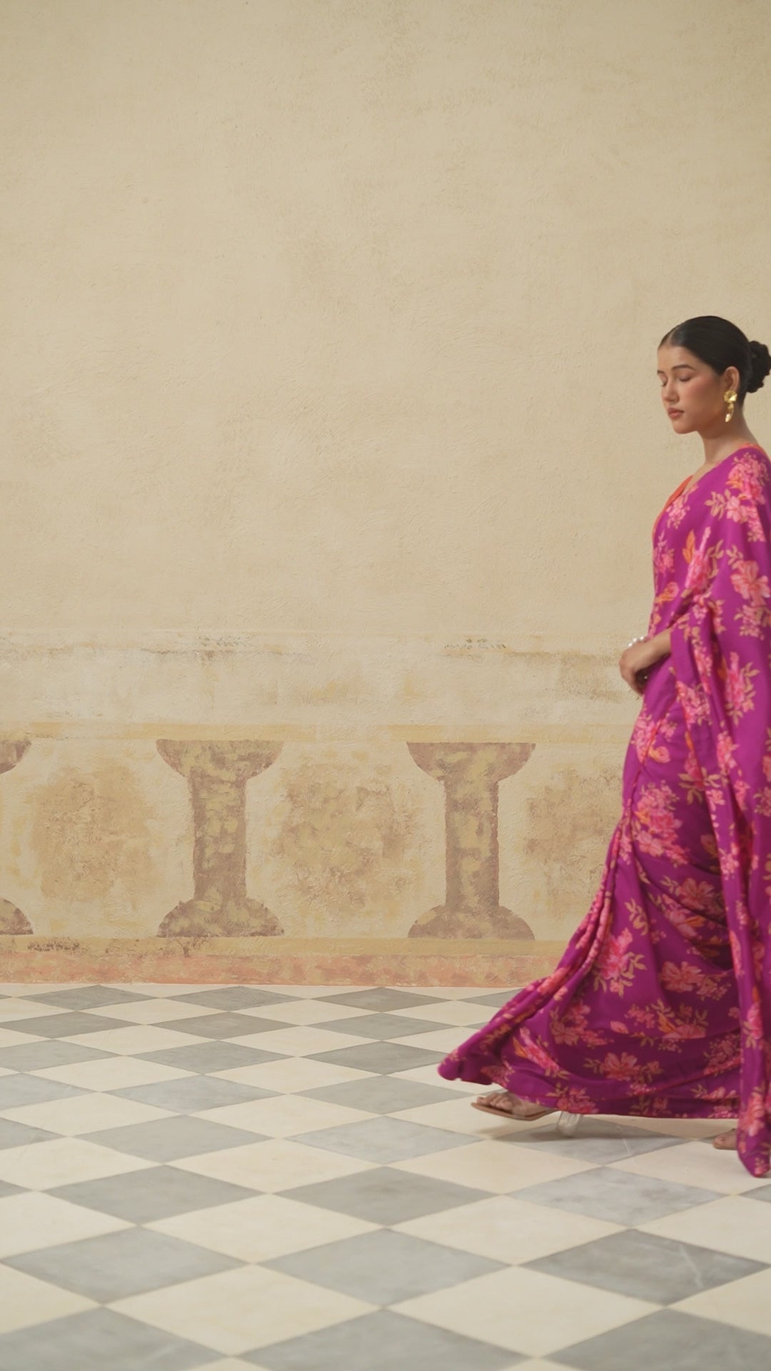 Fiona Magenta Modal Silk Printed Saree