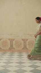 Turqoise Silk Tissue Buti Saree