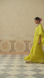 Lailah Cotton Silk Lime Saree